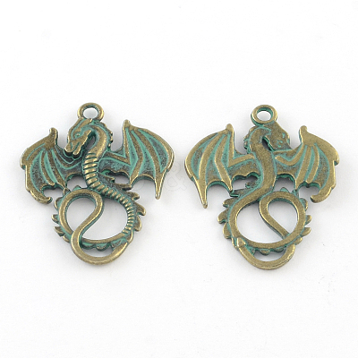 Zinc Alloy Dragon Pendants PALLOY-R065-023-FF-1