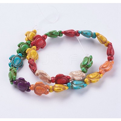 Synthetic Turquoise Beads Strands G-E456-35C-15x18mm-1