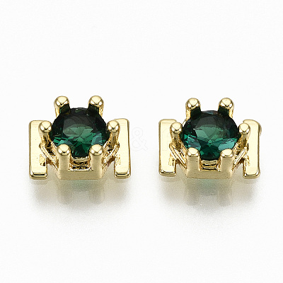 Brass Micro Pave Cubic Zirconia Cabochons KK-S061-48G-C-NR-1