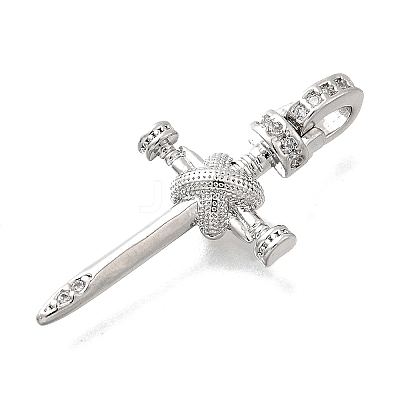 Brass Micro Pave Cubic Zirconia Pendants KK-P336-29P-1