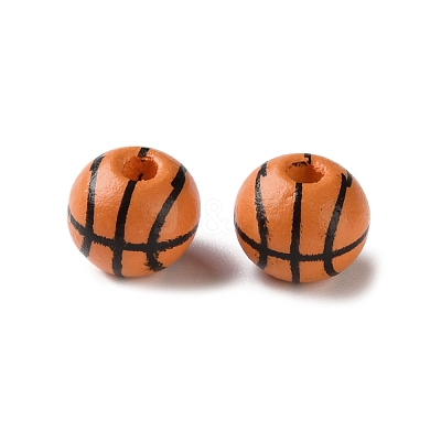 Spray Painted Wooden Beads WOOD-A029-07B-1