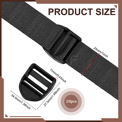 POM Plastic Ladder Lock Slider Buckles FIND-WH0366-013-1