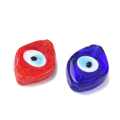 Handmade Eye Evil Lampwork Beads Strands LAMP-G168-07-1
