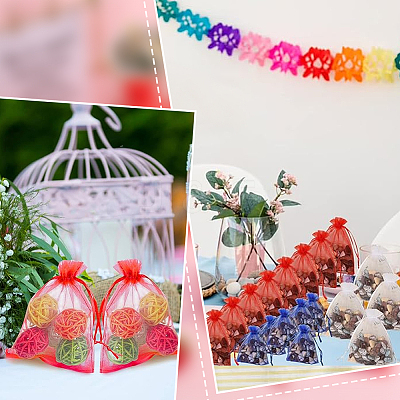 100Pcs Organza Bags Jewellery Storage Pouches Wedding Favour Party Mesh Drawstring Gift OP-SP0001-01A-1