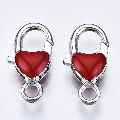 Alloy Enamel Lobster Claw Clasps PALLOY-Q441-031B-RS-1