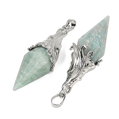 Natural Amazonite Faceted Bicone Big Pendants G-Z101-03P-07-1