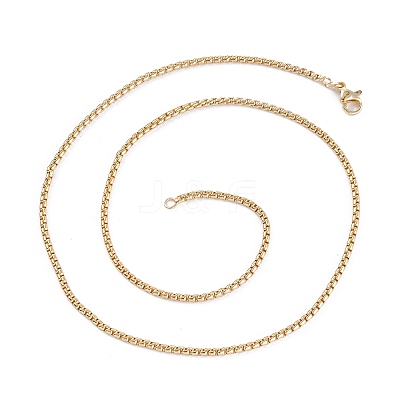 Brass Box Chain Necklaces X-NJEW-I247-04G-1