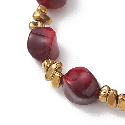 Acrylic Imitation Gemstone Beads Stretch Bracelets for Women BJEW-JB13273-1