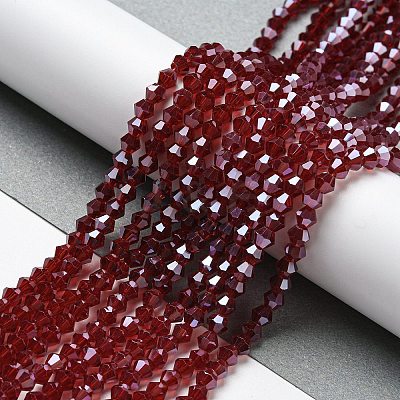 Transparent Electroplate Glass Beads Strands EGLA-A039-T3mm-A27-1