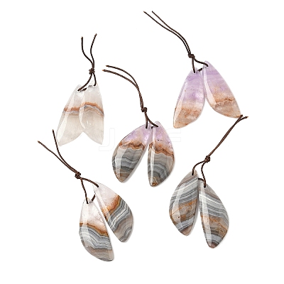 Natural Amethyst Lace Agate Pendants G-S398-03I-1