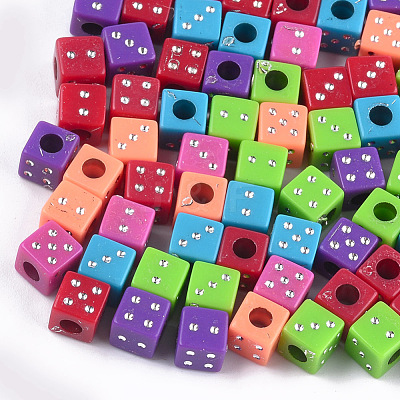 Plating Acrylic Beads PACR-T006-10-1