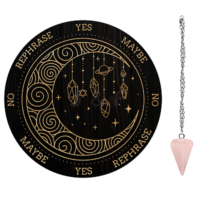 AHADEMAKER 1Pc Cone/Spike/Pendulum Natural Rose Quartz Stone Pendants DIY-GA0004-59F-1