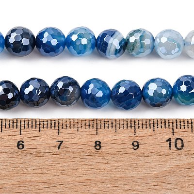 Natural Banded Agate Beads Strands G-B191-A02-8mm-1