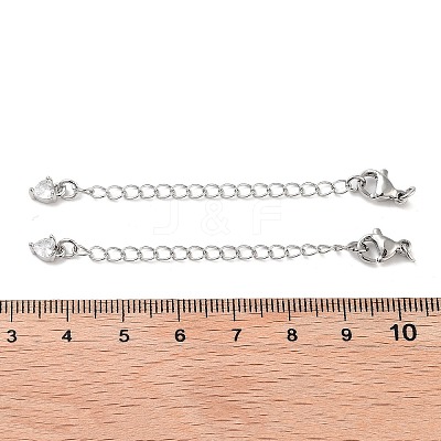 Brass with Cubic Zirconia Chain Extender KK-B102-44P-1