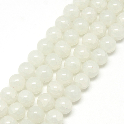 Baking Paint Crackle Glass Bead Strands DGLA-Q023-6mm-YS1-1