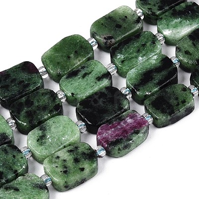 Natural Ruby in Zoisite Beads Strands G-T138-26A-09-1