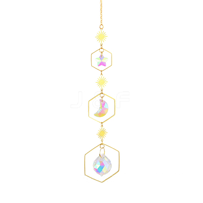 Quartz Crystal Big Pendant Decorations HJEW-PW0001-008B-1