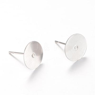 Tarnish Resistant 304 Stainless Steel Stud Earring Findings STAS-T007-8mm-01-1