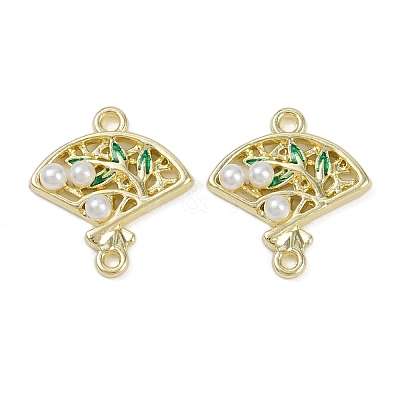 Alloy Green Enamel Fan Connector Charms FIND-M079-07A-G-1