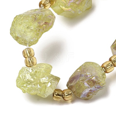 Electroplated Raw Rough Natural Amethyst Beads Strands G-Z131-J02-04-1