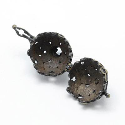 Brass Rack Plating Cage Pendants KK-F722-33AB-RS-1