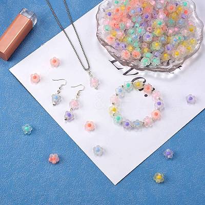 210Pcs 6 Colors Transparent Acrylic Beads TACR-SZ0001-18-1