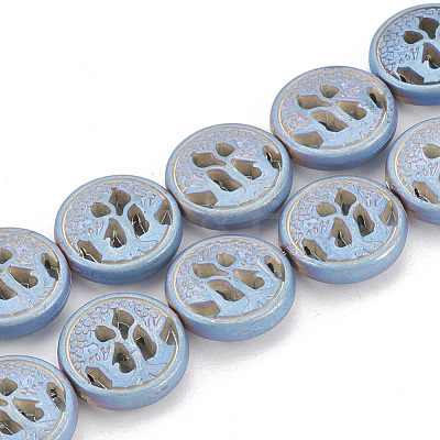 Electroplate Non-magnetic Synthetic Hematite Beads Strands G-N0322-06-1
