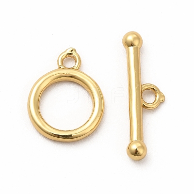 Rack Plating Eco-Friendly Brass Toggle Clasps KK-K165-36-1
