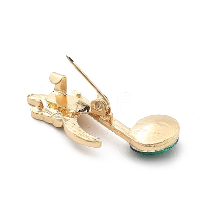 Musical Note Rhinestone Brooch Pins JEWB-A031-02G-02-1