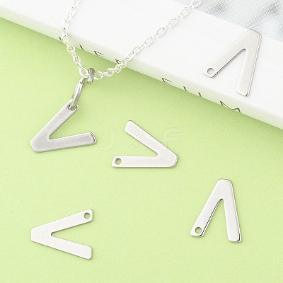 Tarnish Resistant 304 Stainless Steel Letter Charms LS-STAS-O072-V-1
