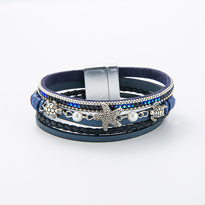 Summer Theme Imitation Leather Multi-strand Bracelets for Women WG99F20-02-1