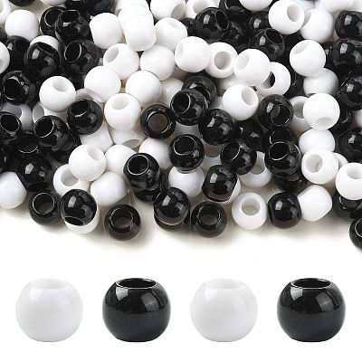 180Pcs 2 Colors Opaque Acrylic European Beads SACR-FS0001-54-1