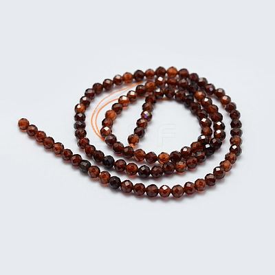 Natural Garnet Bead Strands X-G-G663-03-4mm-1