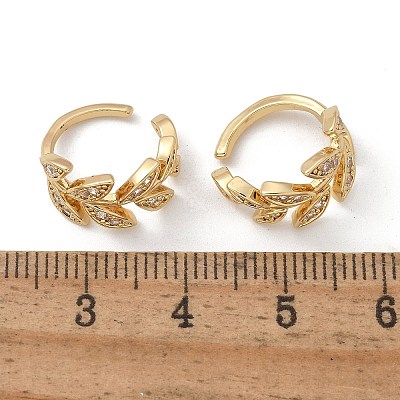 Brass Micro Pave Clear Cubic Zirconia Cuff Earrings EJEW-I249-11G-1