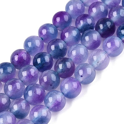 Dyed Natural White Jade Beads Strands G-T138-6mm-210-4-1