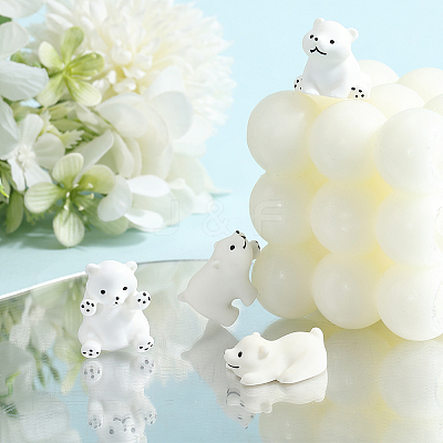 Cute Resin Mini Bear Dashboard Ornament AJEW-CN0003-13-1