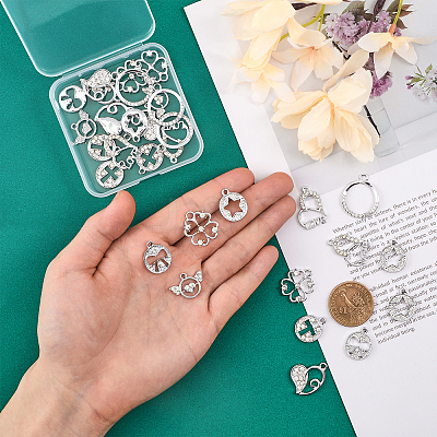 32Pcs 8 Style Valentine's Day UV Plated Alloy Pendants FIND-CA0006-73-1