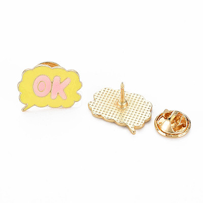 Word OK Enamel Pin LS-PALLOY-S132-292-1