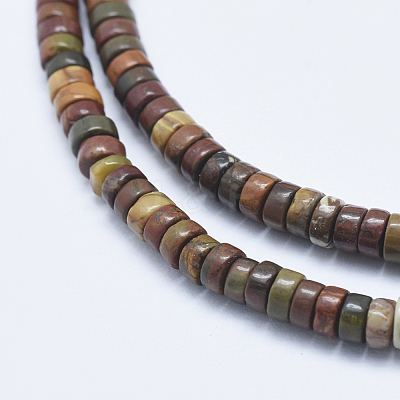 Natural Polychrome Jasper/Picasso Stone/Picasso Jasper Beads Strands G-E444-44-4mm-1