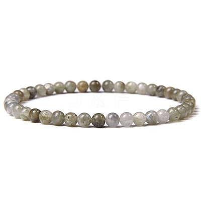 4mm Round Natural Labradorite Beads Bracelet for Men LS-KG3069-19-1