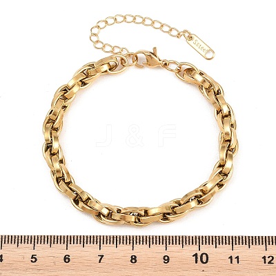 304 Stainless Steel Link Chain Bracelets for Women BJEW-A161-01A-G-1