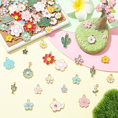 100Pcs 20 Styles Alloy Enamel Charms ENAM-YW0006-76-1