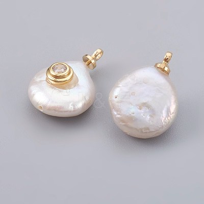 Natural Cultured Freshwater Pearl Pendants PEAR-F008-20G-1