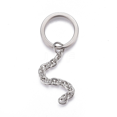 Tarnish Resistant 304 Stainless Steel Split Key Ring Clasps STAS-L226-009A-1