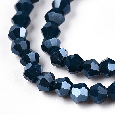 Opaque Solid Color Electroplate Glass Beads Strands EGLA-A039-P2mm-A09-1