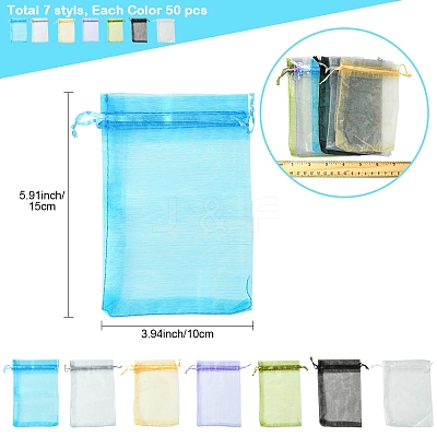 50Pcs Organza Bags Jewellery Storage Pouches Wedding Favour Party Mesh Drawstring Gift OP-FS0001-05B-1