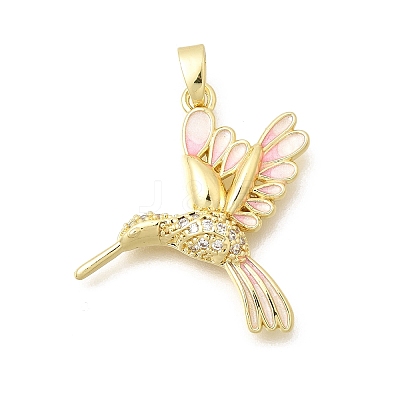 Brass Clear Cubic Zirconia Pendants KK-B187-01G-02A-1