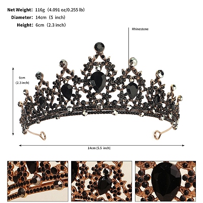 Alloy Rhinestone Hair Bands  for Woman Girls PW-WGA69DD-04-1