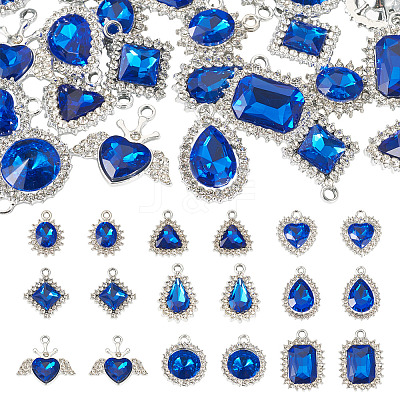 27Pcs 9 Styles Alloy Glass Pendants ALRI-TA0001-31-1