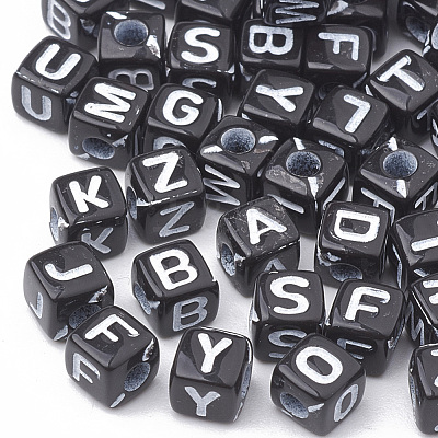 Opaque Horizontal Hole Acrylic Beads X-SACR-N002-01-1